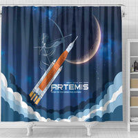 Artemis 2026 Moon Mission Shower Curtain Back To The Moon And Beyond
