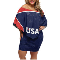 USA Cricket World Cup 2024 Custom Family Matching Off Shoulder Short Dress and Hawaiian Shirt All Stars Sprangle LT7 - Wonder Print Shop