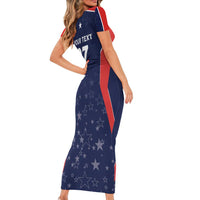 USA Cricket World Cup 2024 Custom Short Sleeve Bodycon Dress All Stars Sprangle - Wonder Print Shop