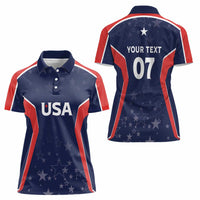 USA Cricket World Cup 2024 Custom Women Polo Shirt All Stars Sprangle - Wonder Print Shop