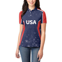 USA Cricket World Cup 2024 Custom Women Polo Shirt All Stars Sprangle - Wonder Print Shop