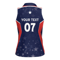 USA Cricket World Cup 2024 Custom Women Sleeveless Polo Shirt All Stars Sprangle - Wonder Print Shop