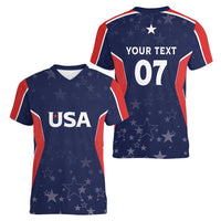 USA Cricket World Cup 2024 Custom Women V-Neck T-Shirt All Stars Sprangle - Wonder Print Shop