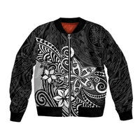 Polynesia Bomber Jacket Plumeria Black Curves LT7 - Wonder Print Shop