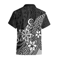 Polynesia Hawaiian Shirt Plumeria Black Curves - Wonder Print Shop