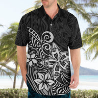 Polynesia Hawaiian Shirt Plumeria Black Curves - Wonder Print Shop