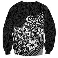 Polynesia Sweatshirt Plumeria Black Curves - Wonder Print Shop