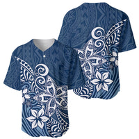 Polynesia Baseball Jersey Plumeria Blue Curves LT7 - Wonder Print Shop