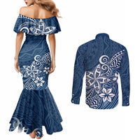 polynesia-couples-matching-mermaid-dress-and-long-sleeve-button-shirts-plumeria-blue-curves