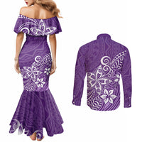 polynesia-couples-matching-mermaid-dress-and-long-sleeve-button-shirts-plumeria-purple-curves