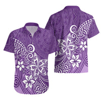Polynesia Hawaiian Shirt Plumeria Purple Curves - Wonder Print Shop
