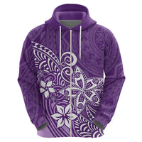 Polynesia Hoodie Plumeria Purple Curves - Wonder Print Shop