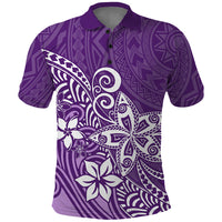 Polynesia Polo Shirt Plumeria Purple Curves - Wonder Print Shop