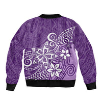 Polynesia Sleeve Zip Bomber Jacket Plumeria Purple Curves - Wonder Print Shop