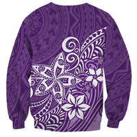 Polynesia Sweatshirt Plumeria Purple Curves - Wonder Print Shop