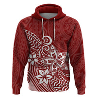 Polynesia Hoodie Plumeria Red Curves - Wonder Print Shop