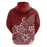 Polynesia Hoodie Plumeria Red Curves - Wonder Print Shop