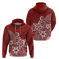 Polynesia Hoodie Plumeria Red Curves - Wonder Print Shop