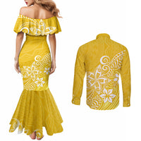 polynesia-couples-matching-mermaid-dress-and-long-sleeve-button-shirts-plumeria-yellow-curves