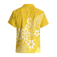 Polynesia Hawaiian Shirt Plumeria Yellow Curves - Wonder Print Shop