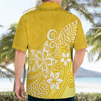 Polynesia Hawaiian Shirt Plumeria Yellow Curves - Wonder Print Shop