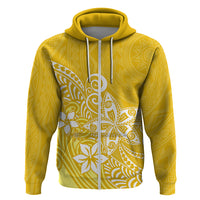 Polynesia Hoodie Plumeria Yellow Curves - Wonder Print Shop