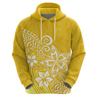 Polynesia Hoodie Plumeria Yellow Curves - Wonder Print Shop