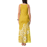 Polynesia Tank Maxi Dress Plumeria Yellow Curves - Wonder Print Shop