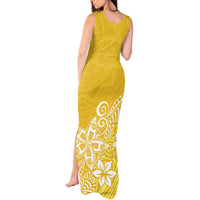 Polynesia Tank Maxi Dress Plumeria Yellow Curves - Wonder Print Shop