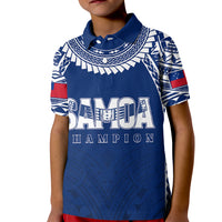 Personalised Samoa Rugby Kid Polo Shirt WC 2023 Champions - Wonder Print Shop