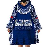 Personalised Samoa Rugby Wearable Blanket Hoodie WC 2023 Champions - Wonder Print Shop