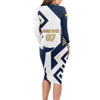 Ecuador Football Custom Long Sleeve Bodycon Dress La Tricolors 2024 Virgen de El Panecillo - Wonder Print Shop