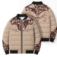 Cowboys Wild West Bomber Puffer Jacket Cow Prints - Wonder Print Shop