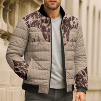 Cowboys Wild West Bomber Puffer Jacket Cow Prints - Wonder Print Shop