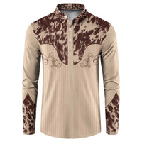 Cowboys Wild West Button Sweatshirt Cow Prints - Wonder Print Shop