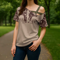 Cowboys Wild West Cross Shoulder Shirt Cow Prints - Wonder Print Shop