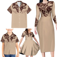 Cowboys Wild West Family Matching Long Sleeve Bodycon Dress and Hawaiian Shirt Cow Prints - Wonder Print Shop