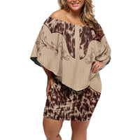 Cowboys Wild West Family Matching Off Shoulder Short Dress and Hawaiian Shirt Cow Prints - Wonder Print Shop