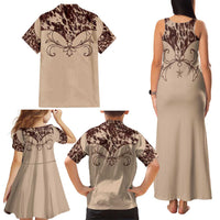 Cowboys Wild West Family Matching Tank Maxi Dress and Hawaiian Shirt Cow Prints - Wonder Print Shop