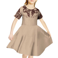 Cowboys Wild West Kid Short Sleeve Dress Cow Prints - Wonder Print Shop