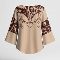 Cowboys Wild West Kimono Sleeve Blouse Cow Prints - Wonder Print Shop