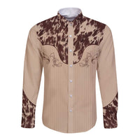 Cowboys Wild West Long Sleeve Button Shirt Cow Prints - Wonder Print Shop