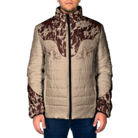 Cowboys Wild West Padded Jacket Cow Prints - Wonder Print Shop