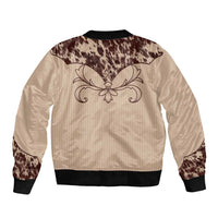 Cowboys Wild West Sleeve Zip Bomber Jacket Cow Prints - Wonder Print Shop