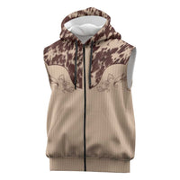 Cowboys Wild West Sleeveless Zip Hoodie Cow Prints - Wonder Print Shop