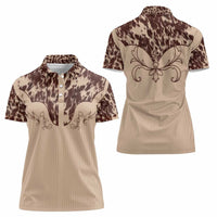 Cowboys Wild West Women Polo Shirt Cow Prints - Wonder Print Shop