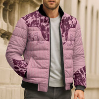 Cowboys Wild West Bomber Puffer Jacket Pink Cow Prints - Wonder Print Shop