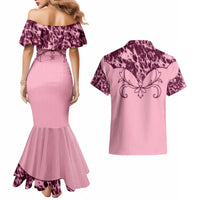 Cowboys Wild West Couples Matching Mermaid Dress and Hawaiian Shirt Pink Cow Prints - Wonder Print Shop