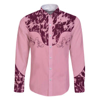 Cowboys Wild West Family Matching Off The Shoulder Long Sleeve Dress and Hawaiian Shirt Pink Cow Prints - Wonder Print Shop