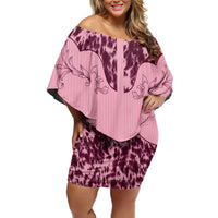 Cowboys Wild West Family Matching Off Shoulder Short Dress and Hawaiian Shirt Pink Cow Prints - Wonder Print Shop